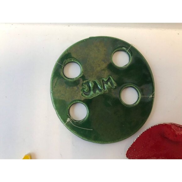 Vtg 13 Christmas Ceramic Pieces "JAM" Jo Anne Marquardt Loose From Wind Chimes - Picture 8 of 10